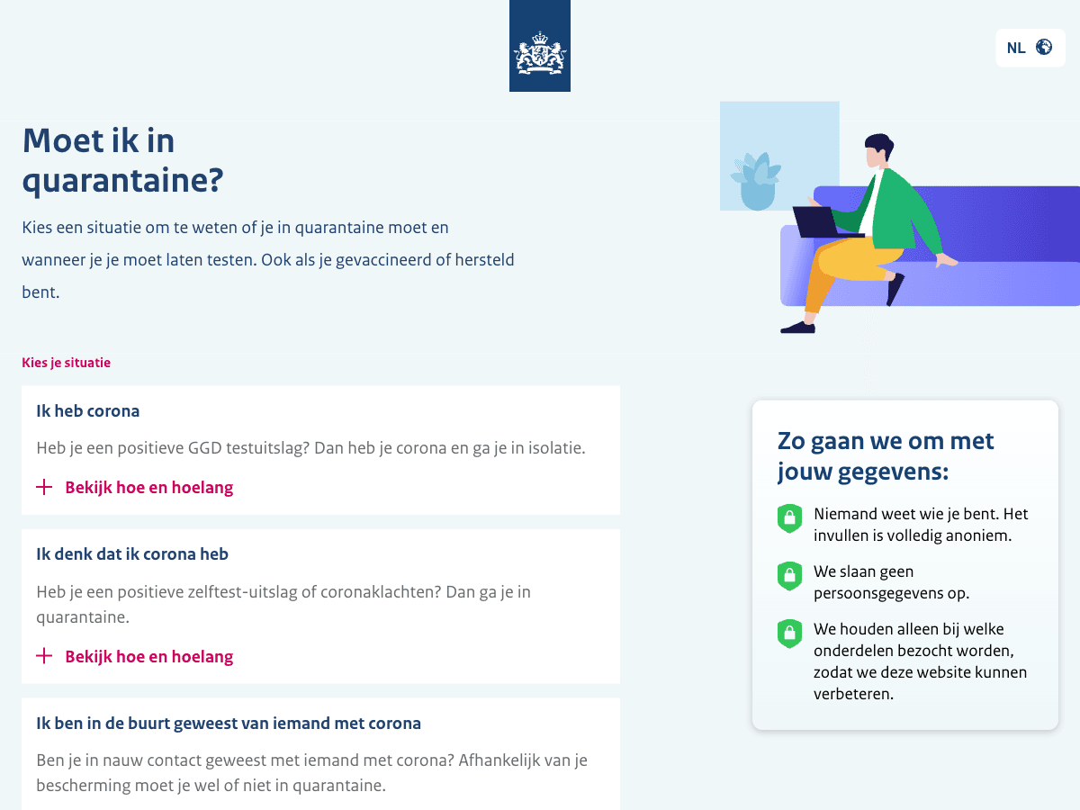 Quarantainecheck.rijksoverheid.nl - Covid quarantine check tool